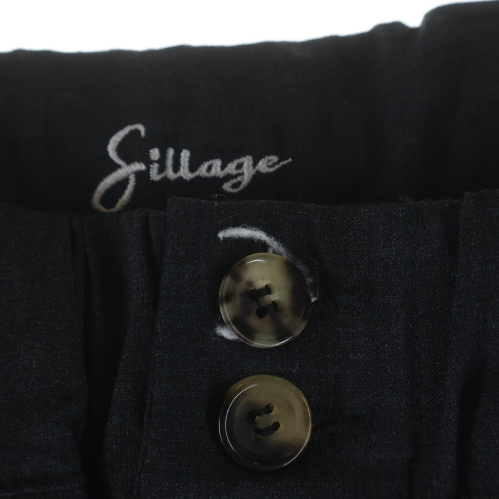 NO BRAND(ノーブランド) SILLAGE (シアージ) ウール 裾ドローコード ワイドスラックスパンツ グレー