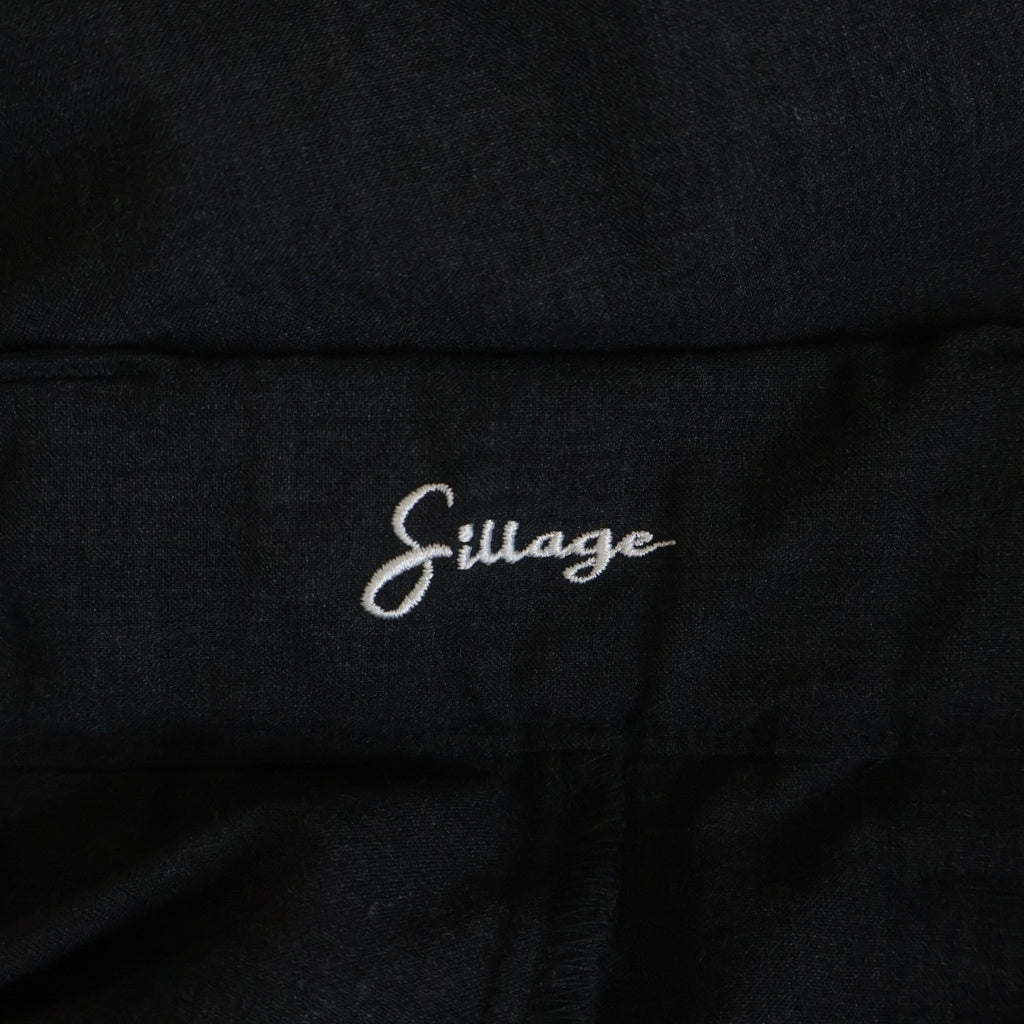 NO BRAND(ノーブランド) SILLAGE (シアージ) ウール 裾ドローコード ワイドスラックスパンツ グレー