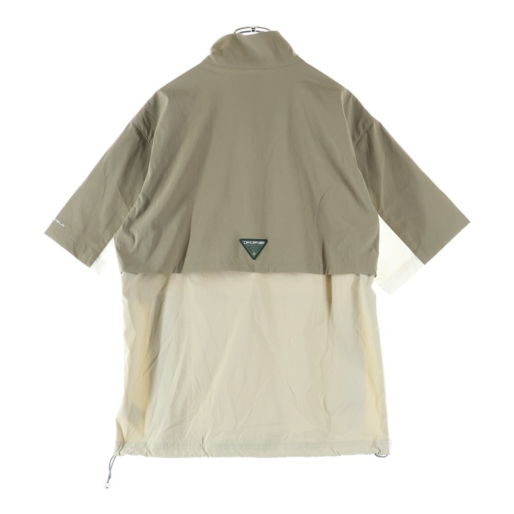 KITH(キス) 23SS ×COLUMBIA PFG Links Windshirt Fossil コロンビア PFGリンク フォッシル ウィンド半袖シャツ ブラウン 2059051