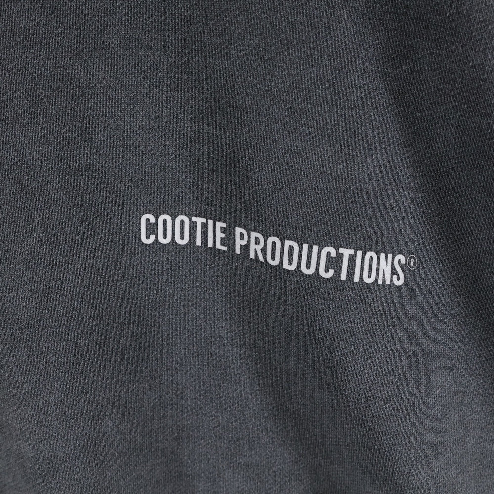 COOTIE PRODUCTIONS(クーティー プロダクションズ) PIGMENT DYED OPEN END YARN SWEAT CREW ピグメントダイ オープンエンドヤーン コットン ロゴプリント クルーネックスウェットシャツ グレー