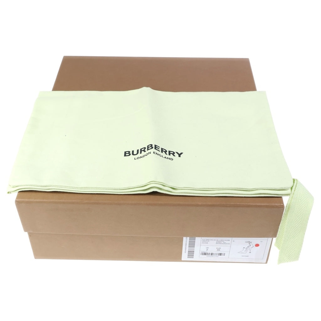 BURBERRY(バーバリー) キャンバスレザー ポインテッド トゥ ヒールパンプス ベージュ レディース