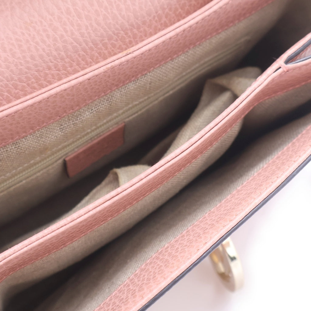 GUCCI(グッチ) インターロッキングG カーフレザー 2WAY ショルダーハンドバッグ ピンク 510302 レディース