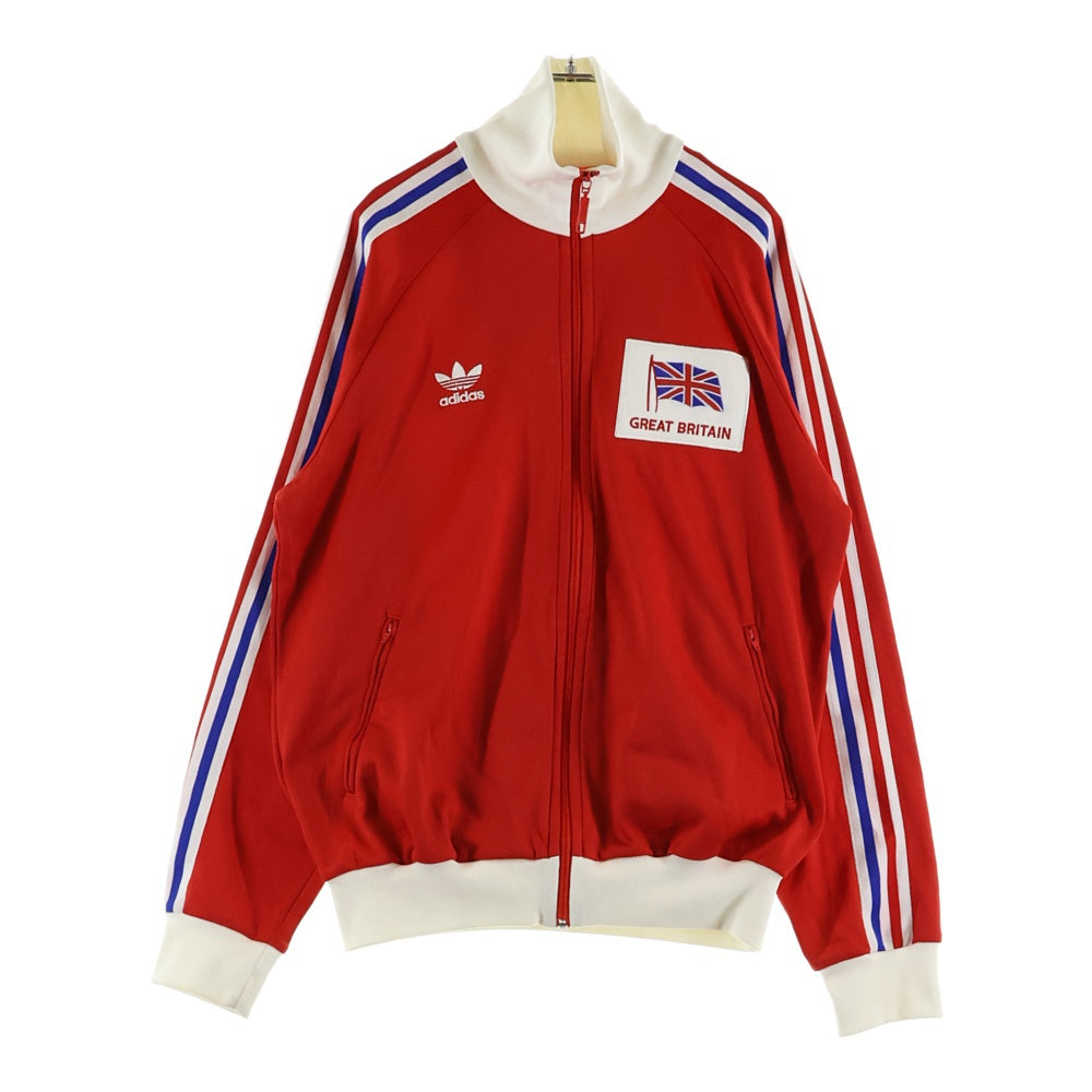 adidas(アディダス) 00S GREAT BRITAIN グレート ブリテン イギリス国旗 ワッペンデザイン サイドライン ジップアップ トラックジャケット レッド 169574