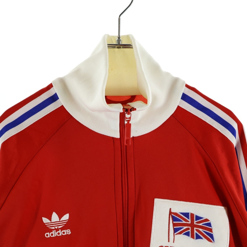adidas(アディダス) 00S GREAT BRITAIN グレート ブリテン イギリス国旗 ワッペンデザイン サイドライン ジップアップ トラックジャケット レッド 169574