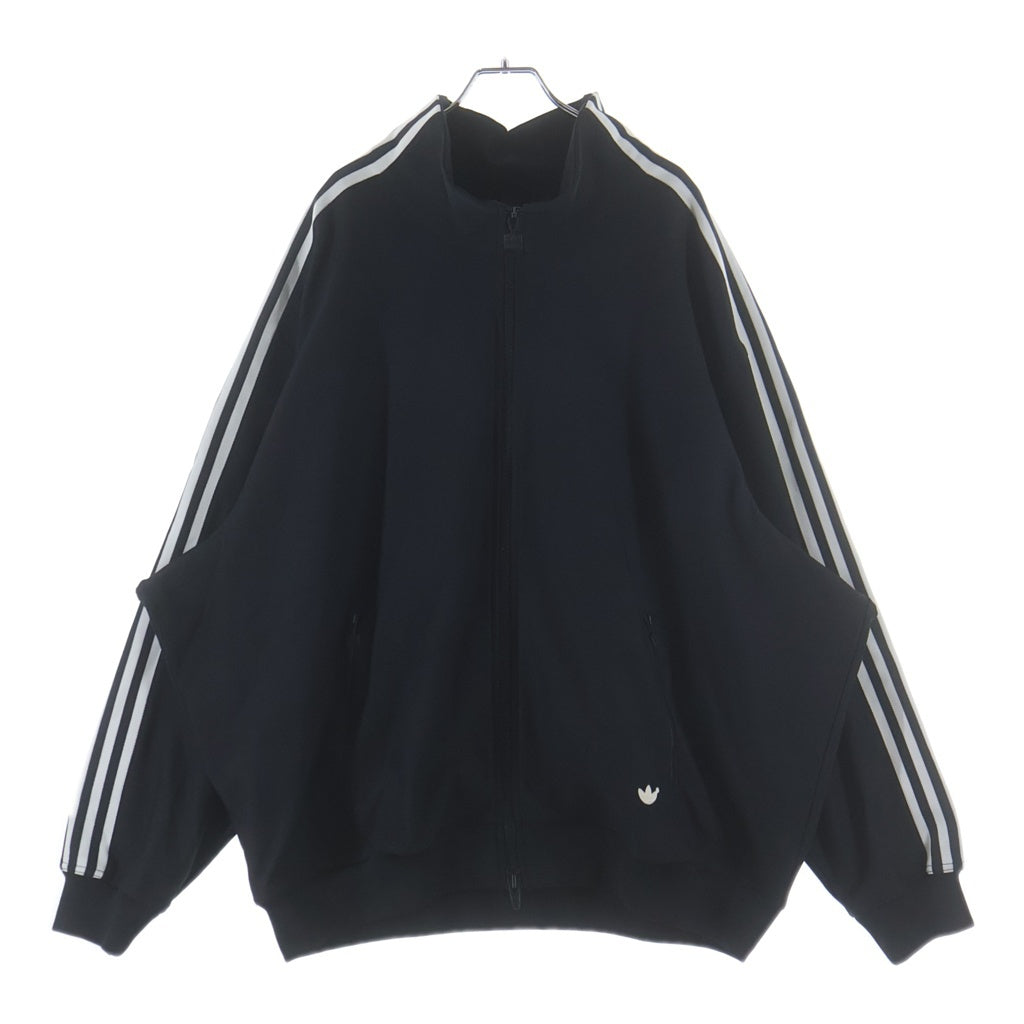 adidas(アディダス) ロゴエンブロイダリー サイドライン オーバーサイズ ジップアップ トラックジャケット ブラック H33502