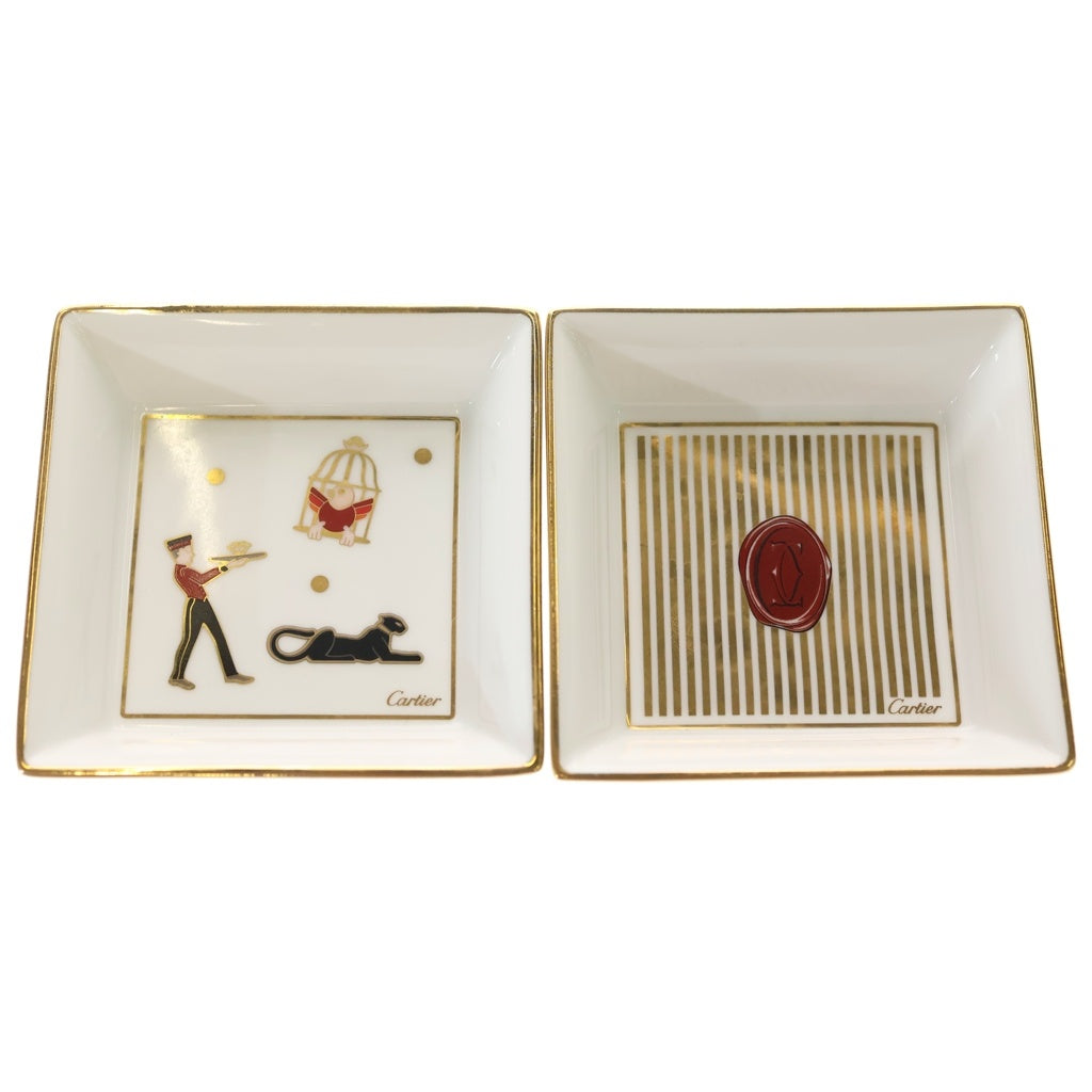 Cartier(カルティエ) ディアボロ ドゥ カルティエ トレーセット 2枚セット ホワイト ■