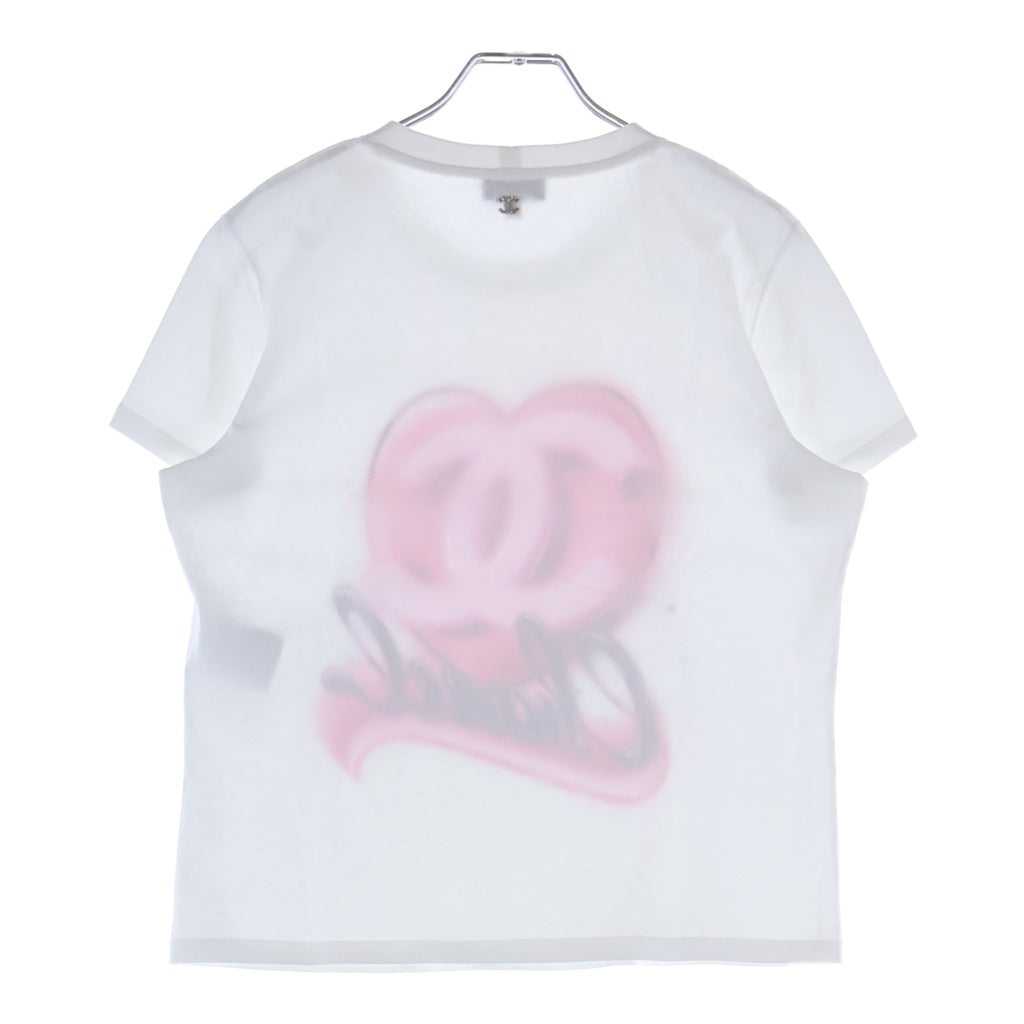 CHANEL(シャネル) ハートココマークフロントプリント 半袖Tシャツ カットソー レディース ホワイト P74383K10851