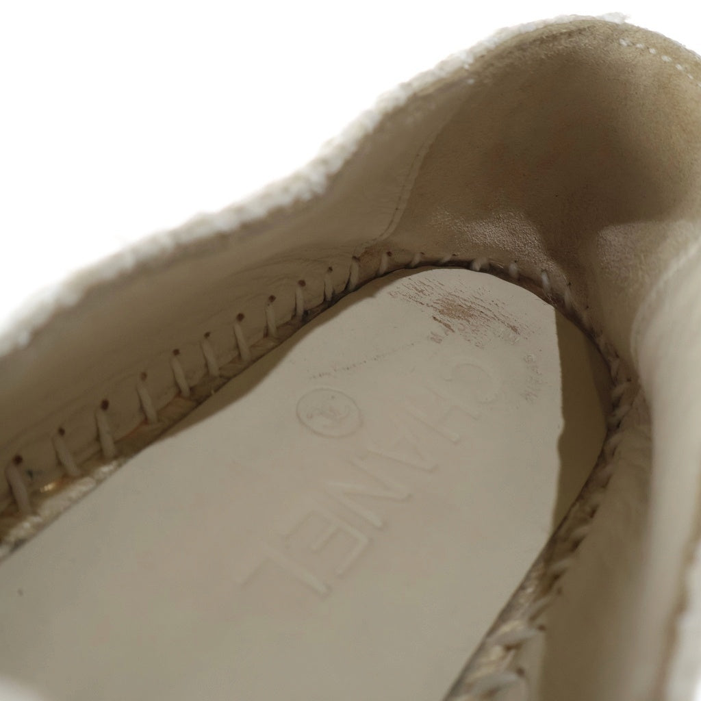 CHANEL(シャネル) エスパドリーユ ツイード パテントレザー ローカット