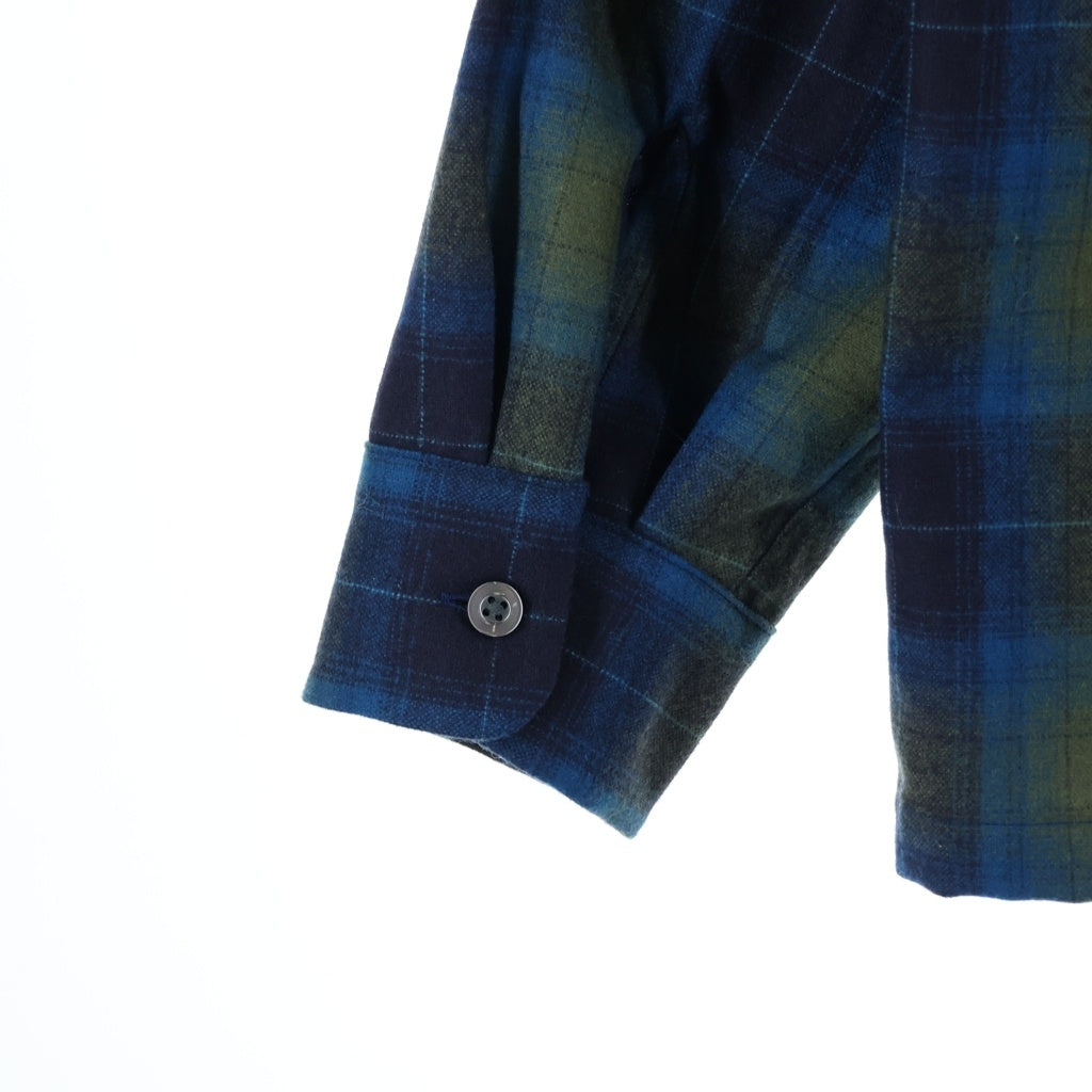 PENDLETON(ペンドルトン) OPEN COLLAR SHIRT オンブレチェック ロングスリーブ オープンカラーシャツ ブルー 5575-2008
