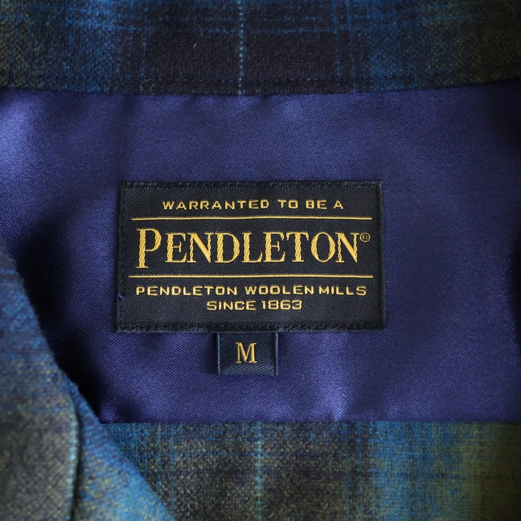 PENDLETON(ペンドルトン) OPEN COLLAR SHIRT オンブレチェック ロングスリーブ オープンカラーシャツ ブルー 5575-2008
