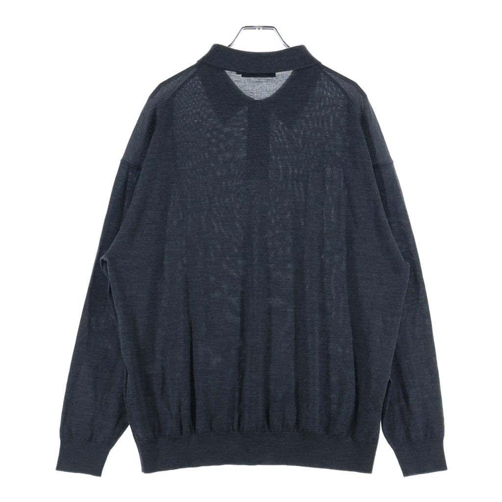 Graphpaper(グラフペーパー) 22AW レーヨン ロングスリープ ポロシャツ グレー GM223-80121B