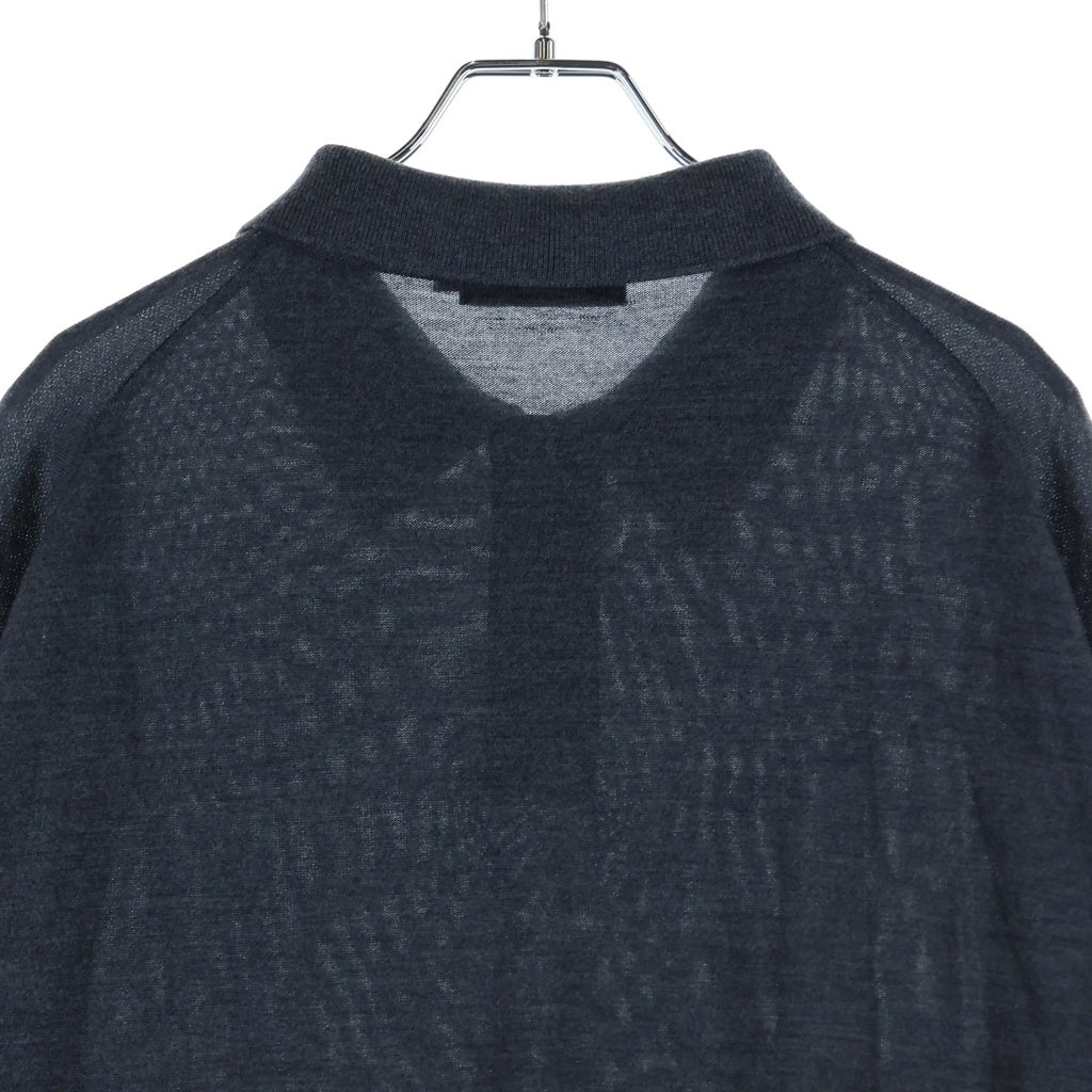 Graphpaper(グラフペーパー) 22AW レーヨン ロングスリープ ポロシャツ グレー GM223-80121B