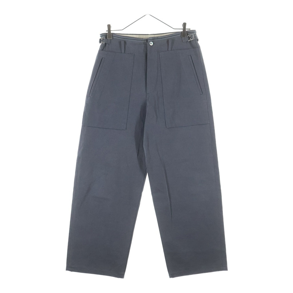 IRENISA(イレニサ) 22SS コットン ヘリンボーンデザイン ワイドパンツ グレー IH-22SS-P011-YW
