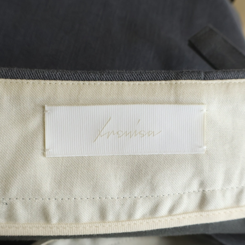 IRENISA(イレニサ) 22SS コットン ヘリンボーンデザイン ワイドパンツ グレー IH-22SS-P011-YW