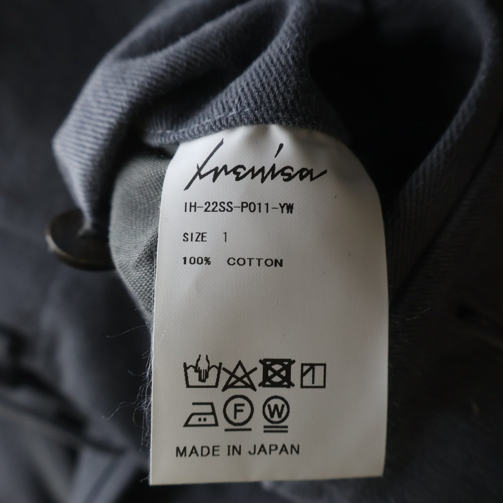 IRENISA(イレニサ) 22SS コットン ヘリンボーンデザイン ワイドパンツ グレー IH-22SS-P011-YW