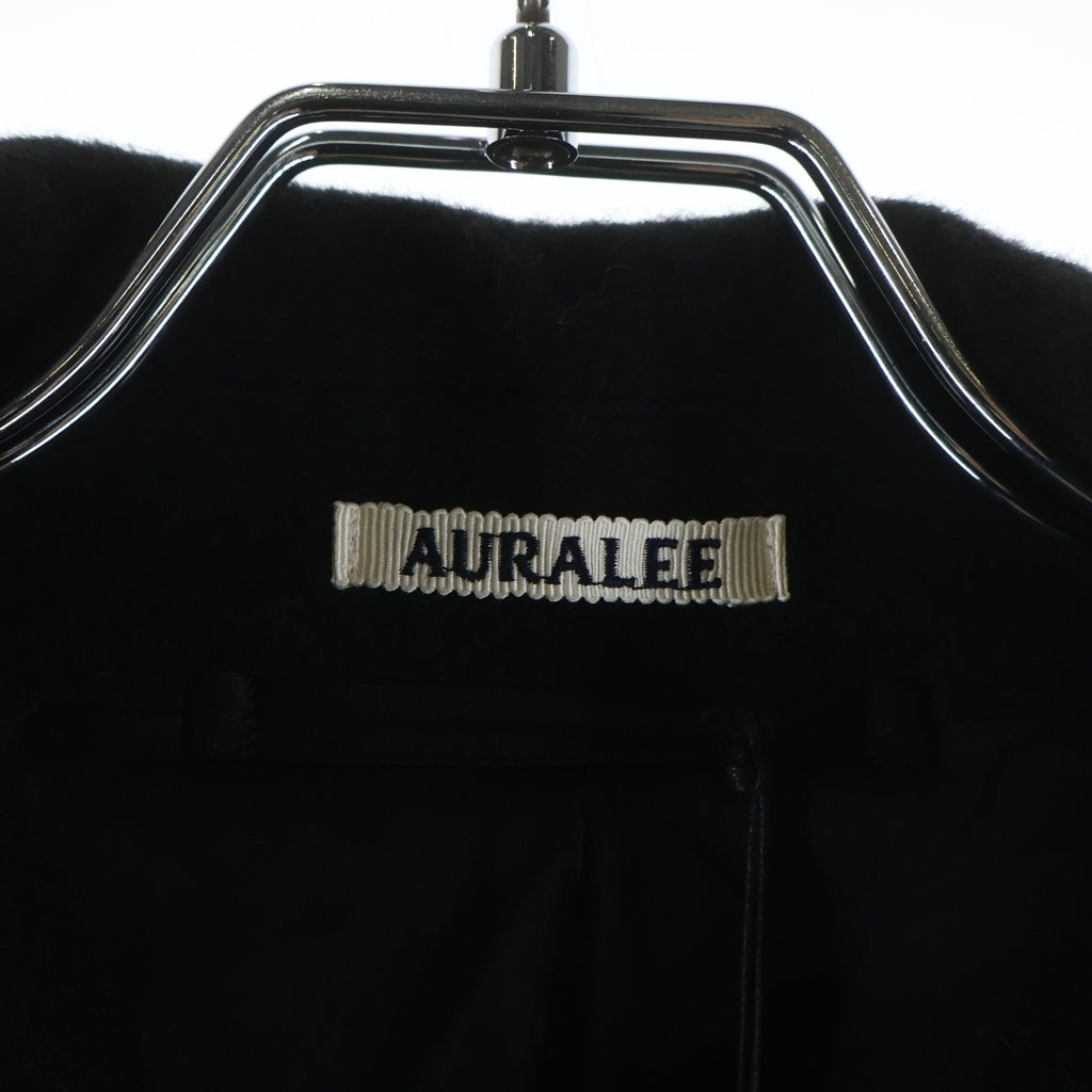 AURALEE(オーラリー) 22AW CASHMERE WOOL MOSSER SOUTIEN COLLAR COAT カシミヤ ウール モッサ サテン ステンカラーコート ブラック A22AC01MC