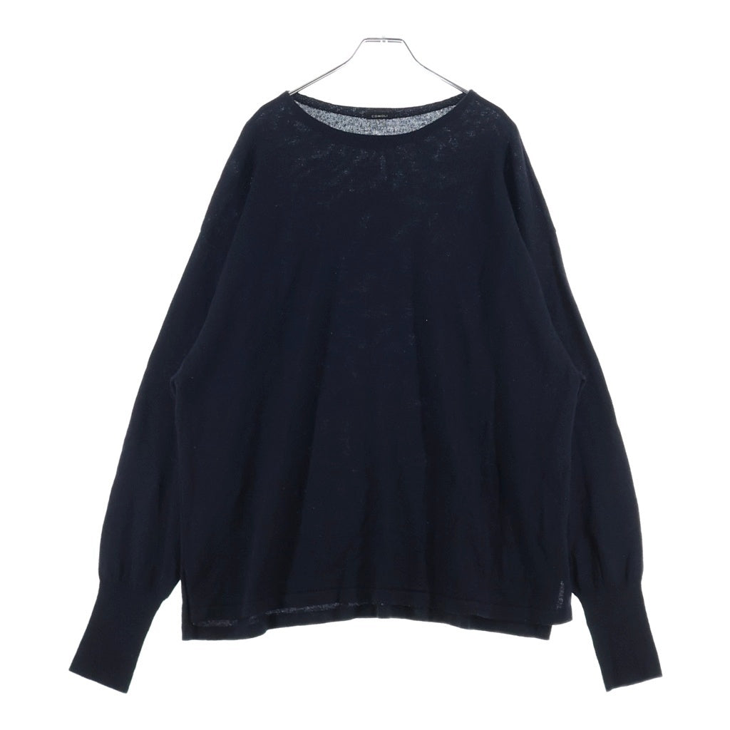COMOLI(コモリ) 23SS ウール和紙 コモリニット クルーネックサマーニット ブラック X01-06007