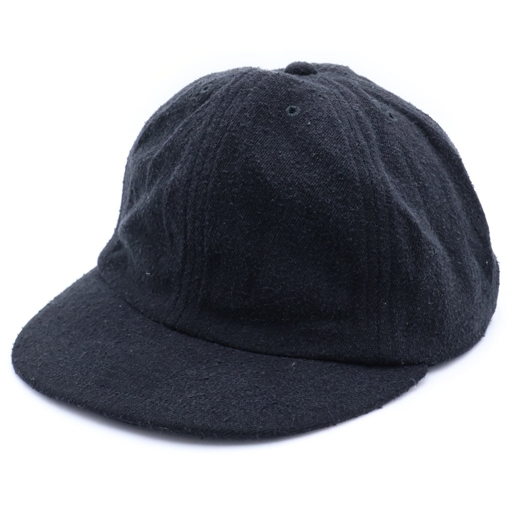 COMOLI(コモリ) シルクネップ キャップ 帽子 ブラック B01-07003