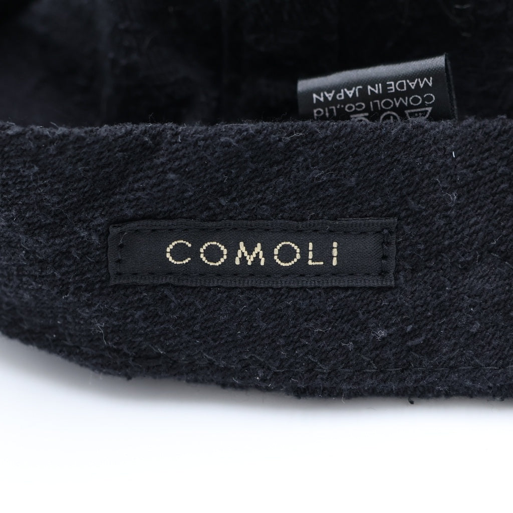 COMOLI(コモリ) シルクネップ キャップ 帽子 ブラック B01-07003