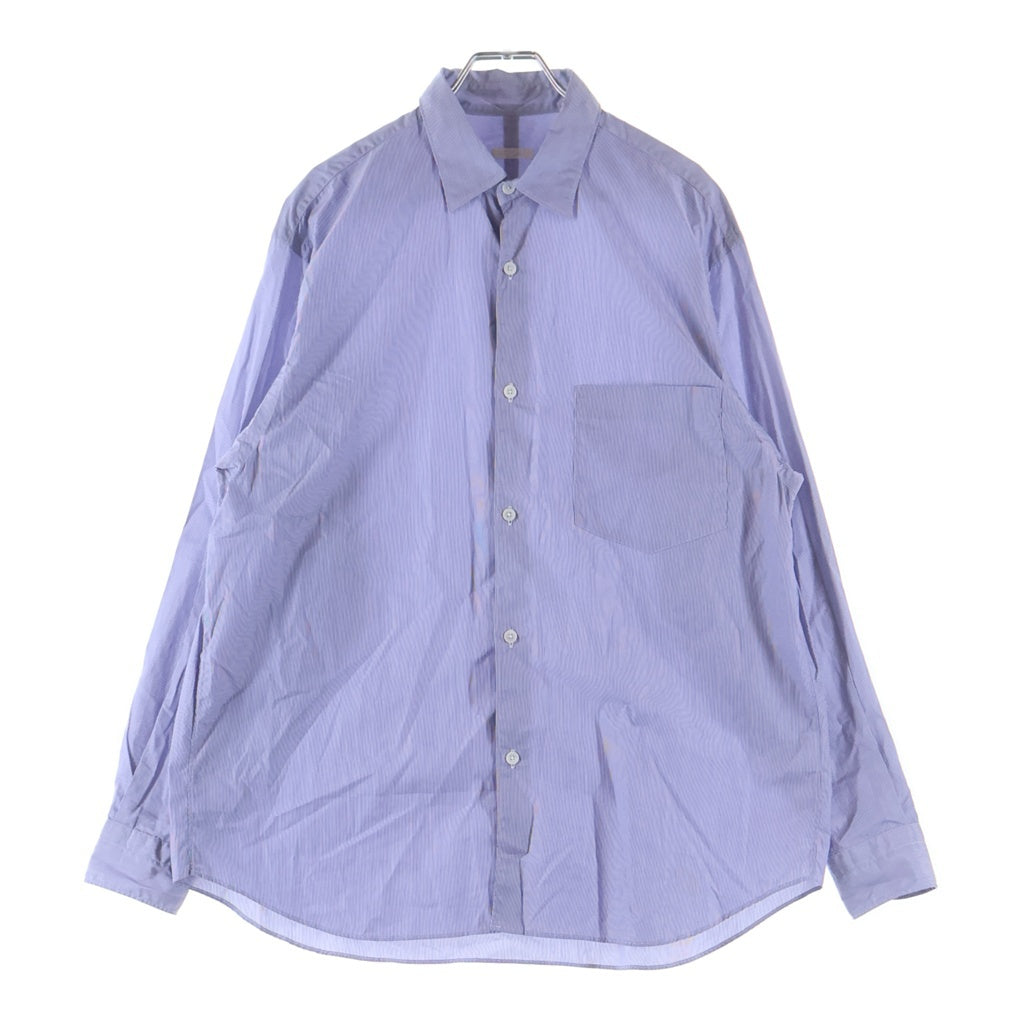 COMOLI(コモリ) 21AW ストライプ ポプリン 長袖シャツ ブルー U03