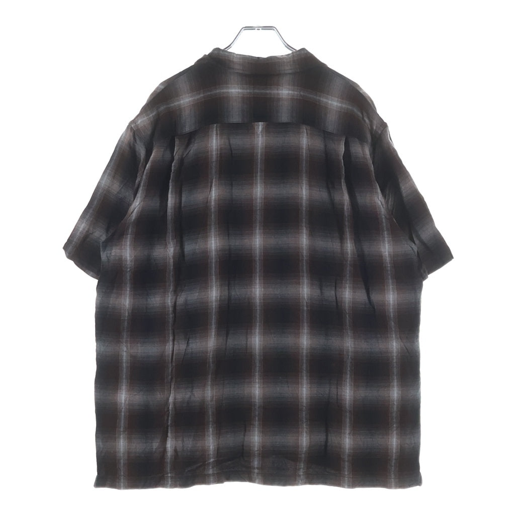 Ernie Palo(アーニーパロ) RAYON CHECK S/S SHIRT レーヨン オンブレチェック ショートスリーブ オープンカラーシャツ ブラウン EP09SH06