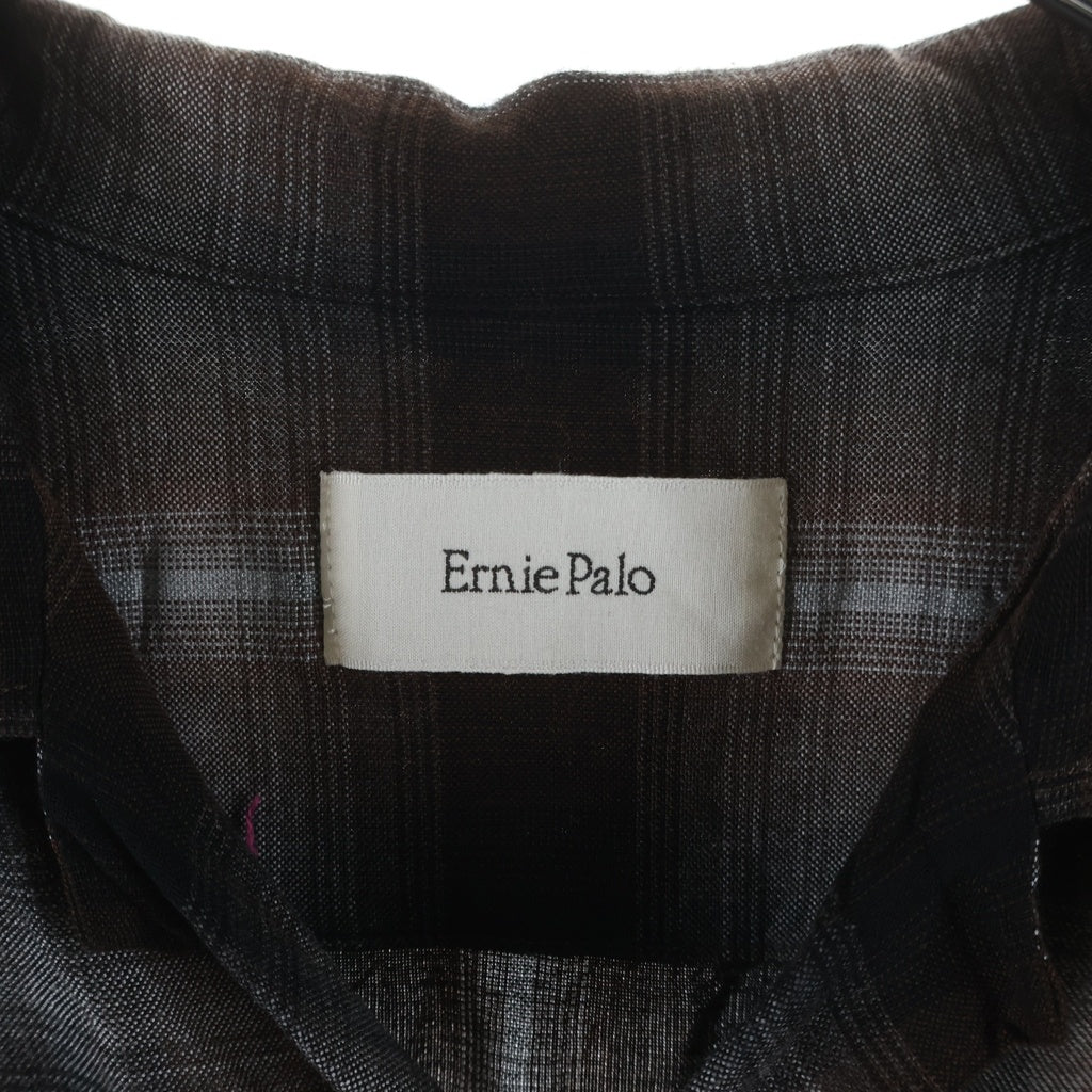 Ernie Palo(アーニーパロ) RAYON CHECK S/S SHIRT レーヨン オンブレチェック ショートスリーブ オープンカラーシャツ ブラウン EP09SH06