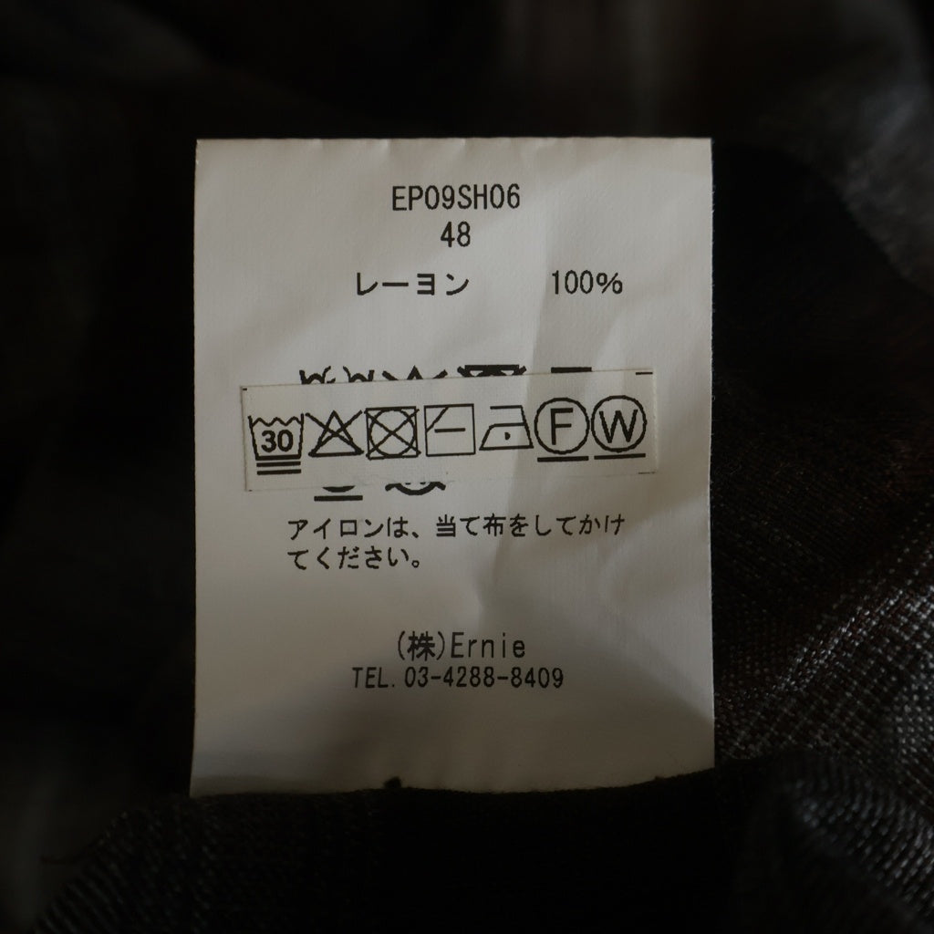Ernie Palo(アーニーパロ) RAYON CHECK S/S SHIRT レーヨン オンブレチェック ショートスリーブ オープンカラーシャツ ブラウン EP09SH06
