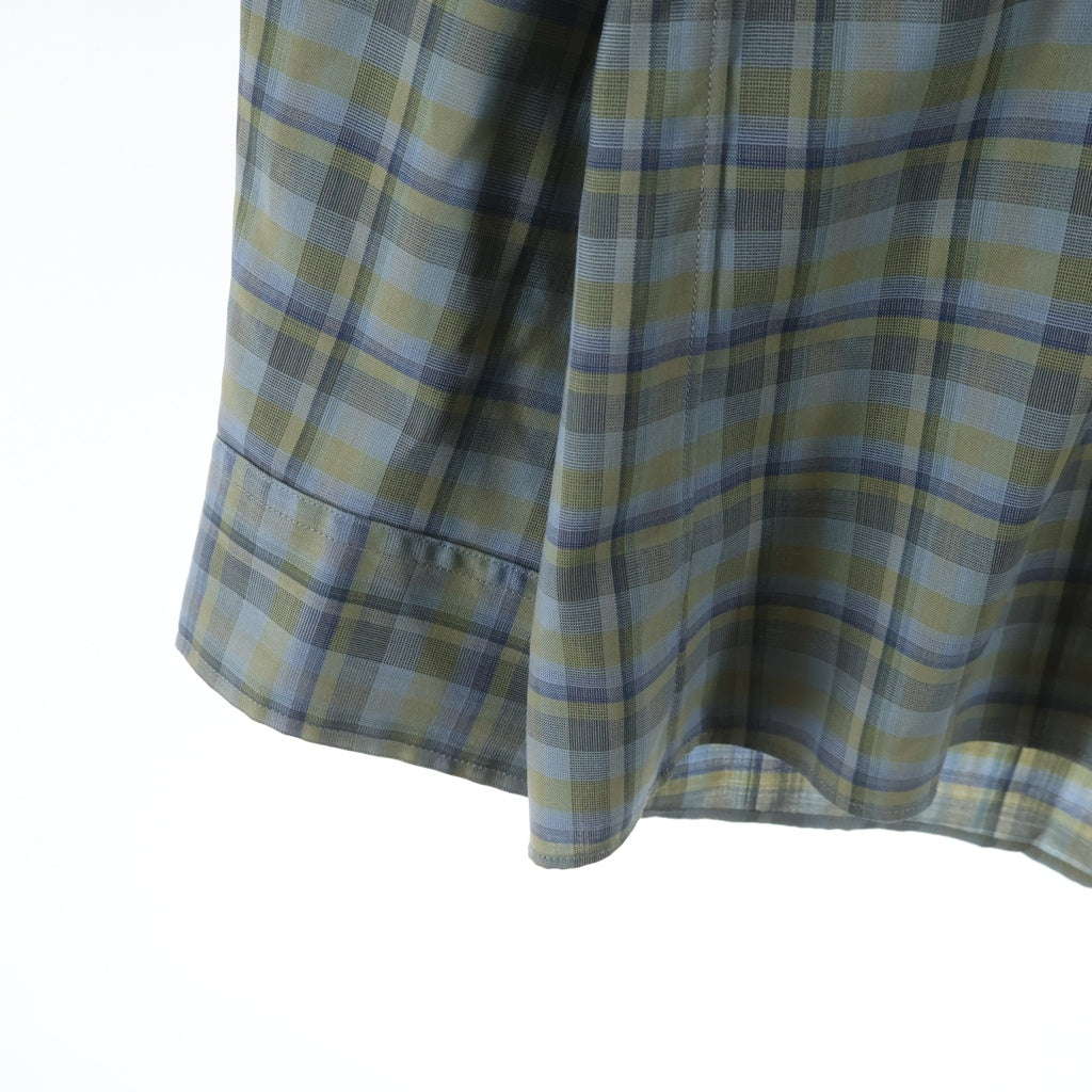 AURALEE(オーラリー) 19SS SUPER LIGHT WOOL CHECK SHIRTS スーパー ライト ウール 長袖チェックシャツ グレー A9SS01LC