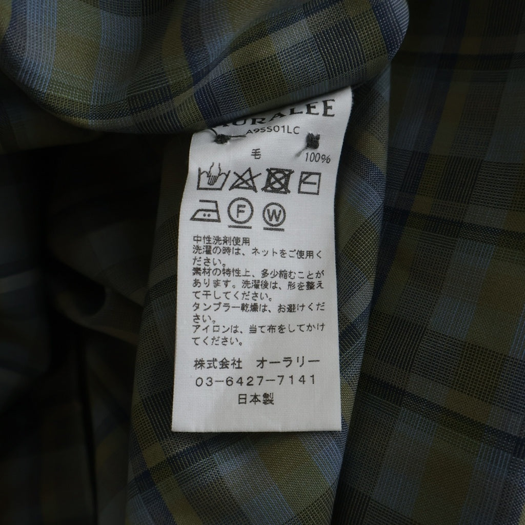 AURALEE(オーラリー) 19SS SUPER LIGHT WOOL CHECK SHIRTS スーパー ライト ウール 長袖チェックシャツ グレー A9SS01LC