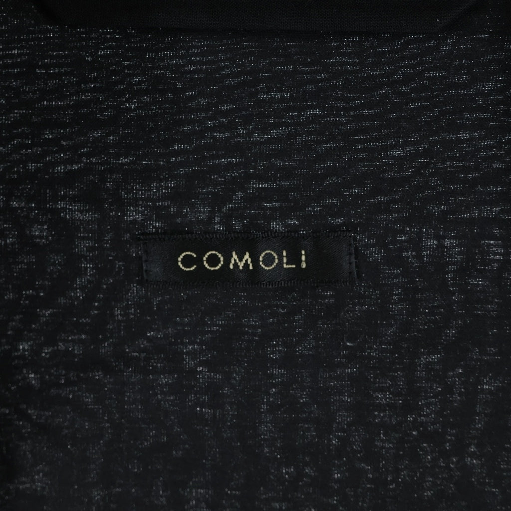 COMOLI(コモリ) ウール シルク スイングトップ ジップアップジャケット ブラック A03-01003