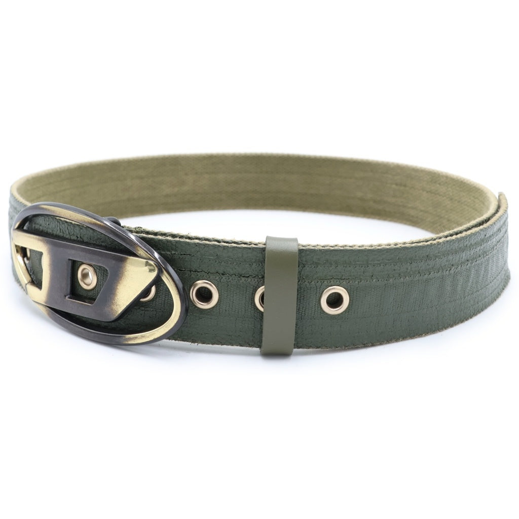 DIESEL(ディーゼル) B-1DR TAPE COTTON BELT テープコットン ロゴバックルベルト カーキ X10022P6708