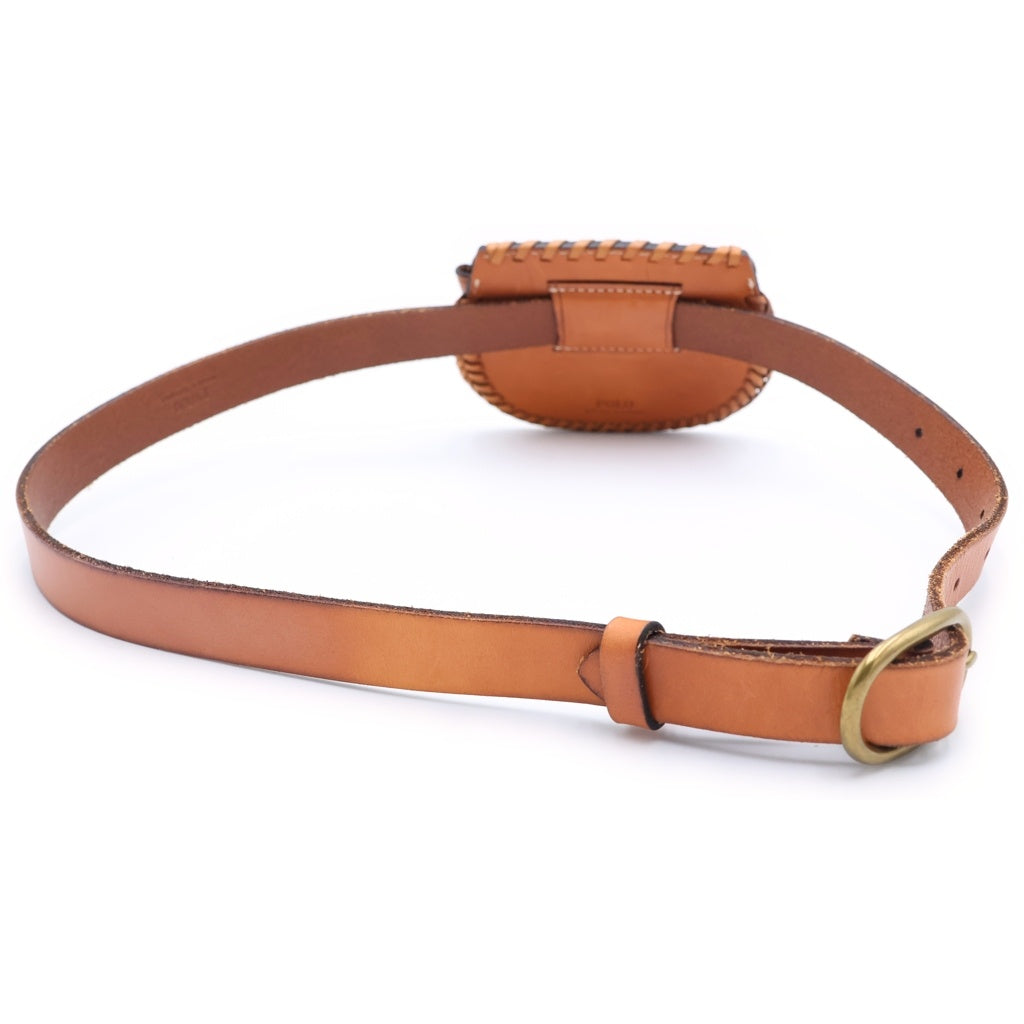 POLO RALPH LAUREN(ポロラルフローレン) カーフスキン レザー スキニーベルトバッグ ブラウン