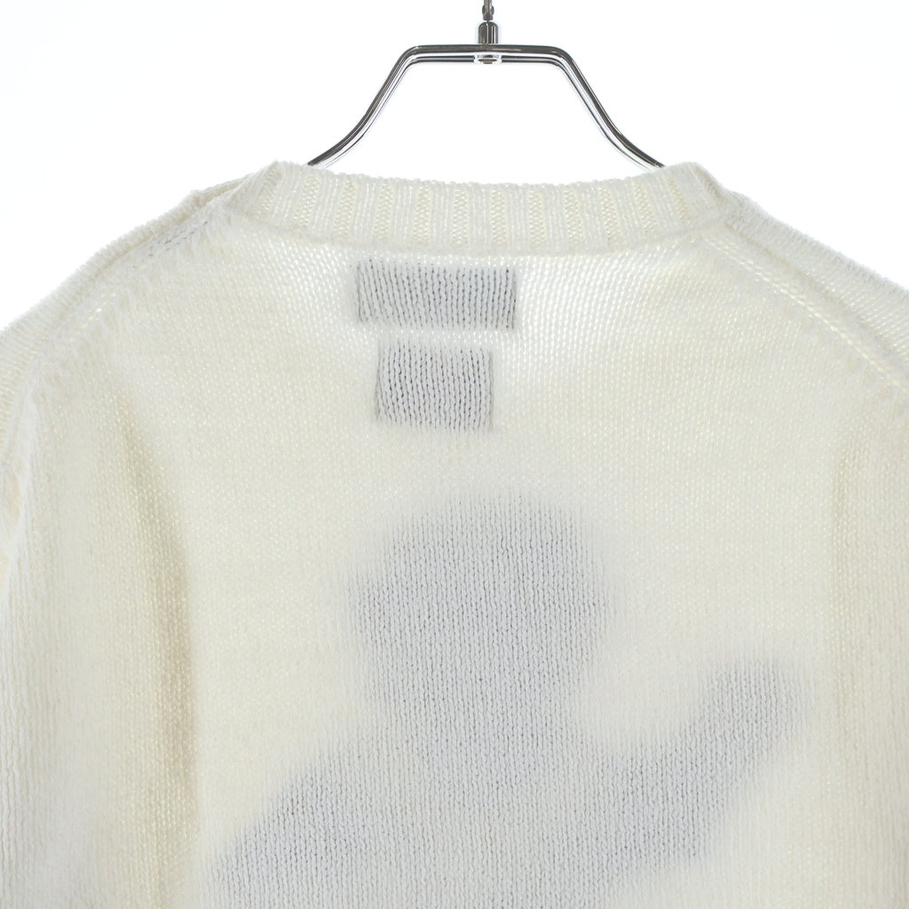 POLO RALPH LAUREN(ポロラルフローレン) ×MLB POLO BEAR KNIT エムエルビー ポロベアー クルーネックニット セーターレディース ホワイト