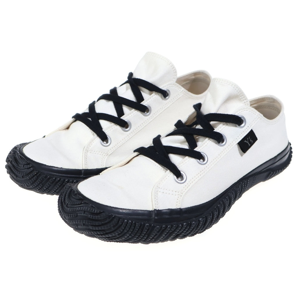 Y's(ワイズ) COTTON CANVAS LOW-TOP SNEAKERS コットンキャンバス ローカットスニーカー ホワイト/ブラック YA-E10-007
