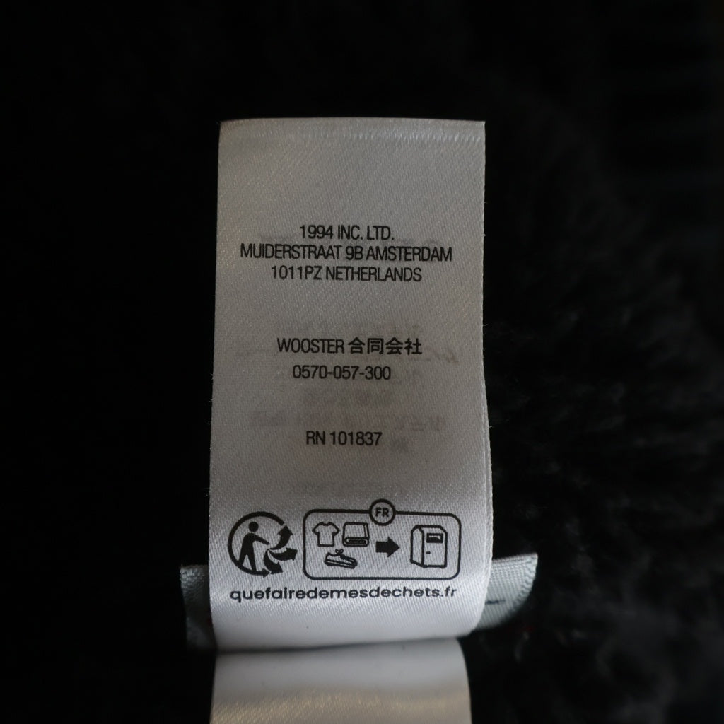 SUPREME(シュプリーム) 24AW Faux Shearling Lined Bomber Jacket ロゴ刺繍 裏地ボア フーデッドデニムジャケット ジップアップブルゾン ブラック