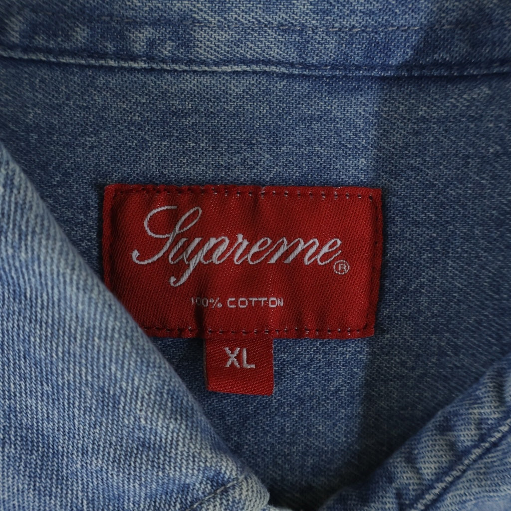 SUPREME(シュプリーム) 20AW Classic Logo Denim Shirt クラシックロゴ刺繍 長袖ボタンダウンシャツ インディゴ