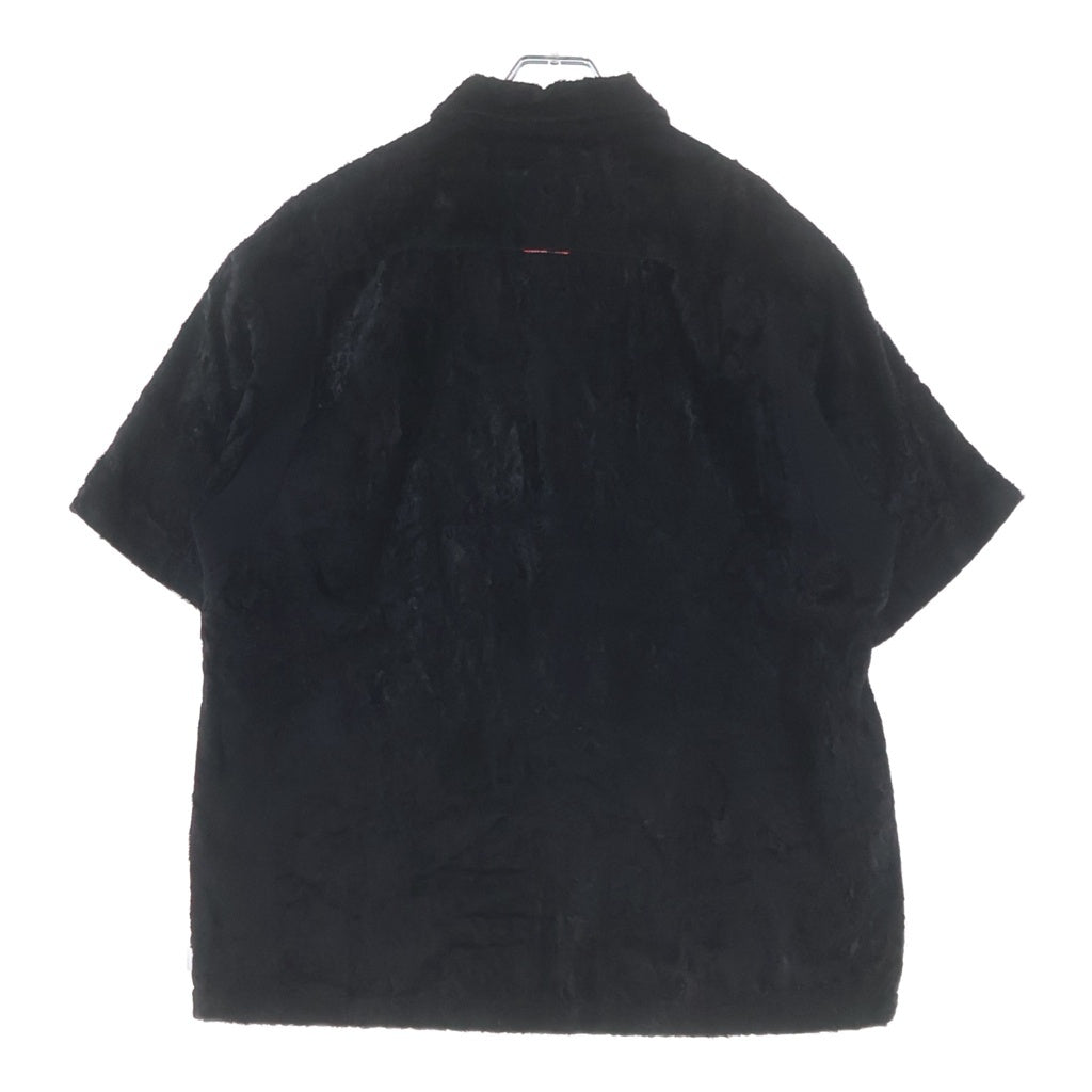 SUPREME(シュプリーム) 25SS ×GOODENOUGH Crushed Rayon S/S Shirt グッドイナフ 半袖レーヨンベロアシャツ ブラック
