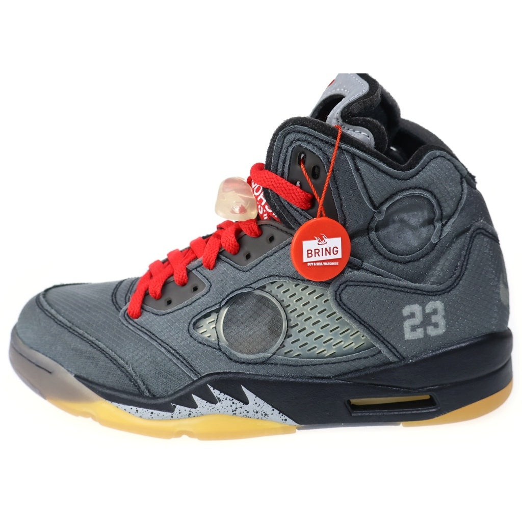 NIKE(ナイキ) ×OFF-WHITE AIR JORDAN 5 RETRO SP オフホワイト エアジョーダン5 レトロ ハイカットスニーカー グレー US7/27cm CT8480-001