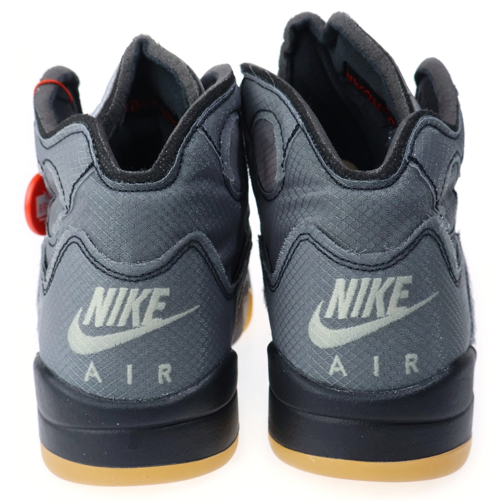 NIKE(ナイキ) ×OFF-WHITE AIR JORDAN 5 RETRO SP オフホワイト エアジョーダン5 レトロ ハイカットスニーカー グレー US7/27cm CT8480-001