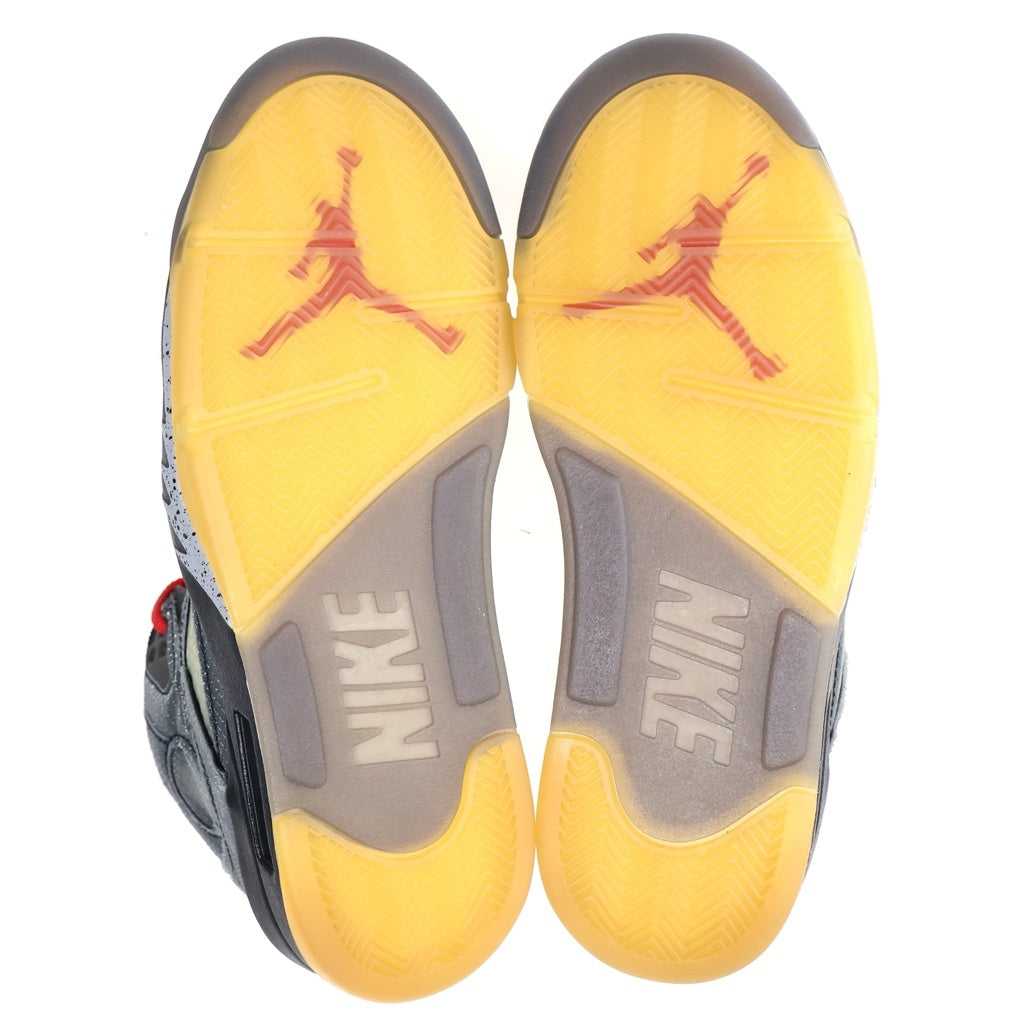 NIKE(ナイキ) ×OFF-WHITE AIR JORDAN 5 RETRO SP オフホワイト エアジョーダン5 レトロ ハイカットスニーカー グレー US7/27cm CT8480-001