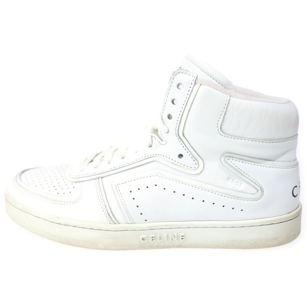 CELINE(セリーヌ) Z TRAINER CT-01 HIGH TOP SNEAKERS ゼットトレーナー レザー ハイカットスニーカー ホワイト MU1201