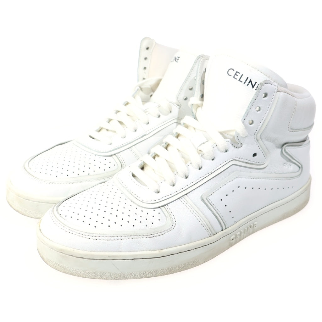 CELINE(セリーヌ) Z TRAINER CT-01 HIGH TOP SNEAKERS ゼットトレーナー レザー ハイカットスニーカー ホワイト MU1201
