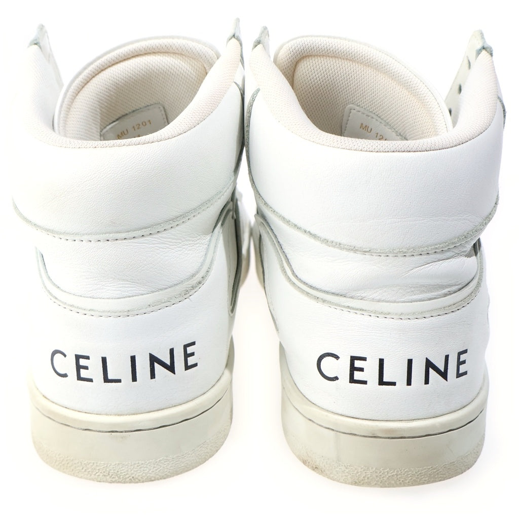 CELINE(セリーヌ) Z TRAINER CT-01 HIGH TOP SNEAKERS ゼットトレーナー レザー ハイカットスニーカー ホワイト MU1201