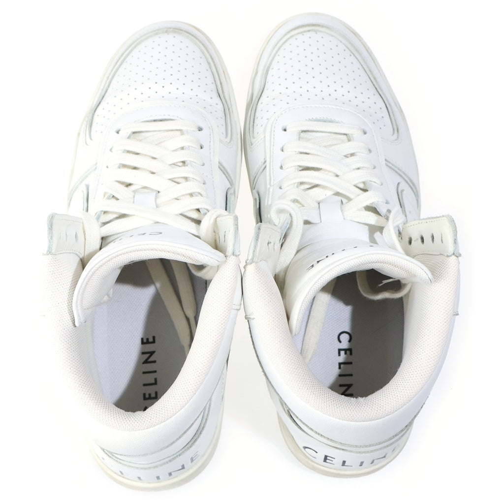 CELINE(セリーヌ) Z TRAINER CT-01 HIGH TOP SNEAKERS ゼットトレーナー レザー ハイカットスニーカー ホワイト MU1201