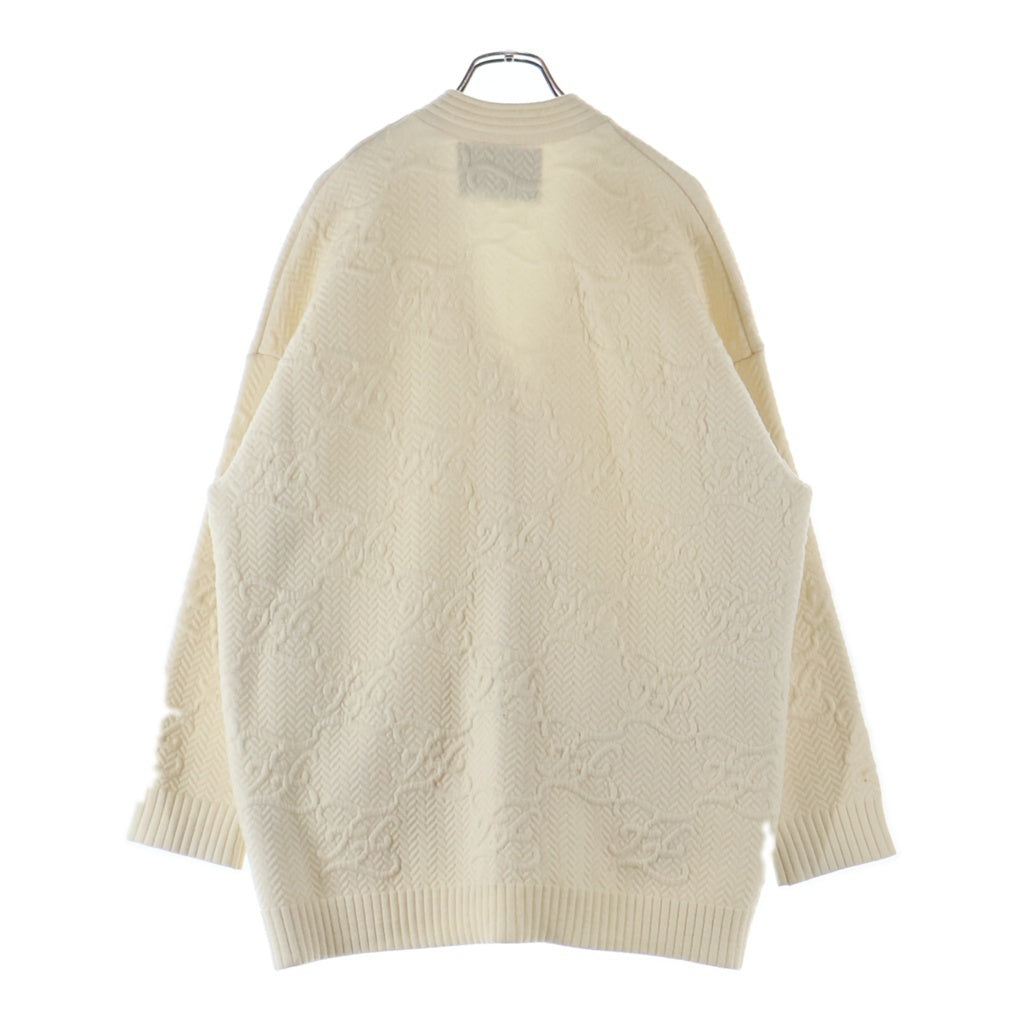 FENDI(フェンディ) 21AW FFカリグラフィロゴ ウールレーヨン ニットカーディガン アイボリー レディース FZC888 AHE9