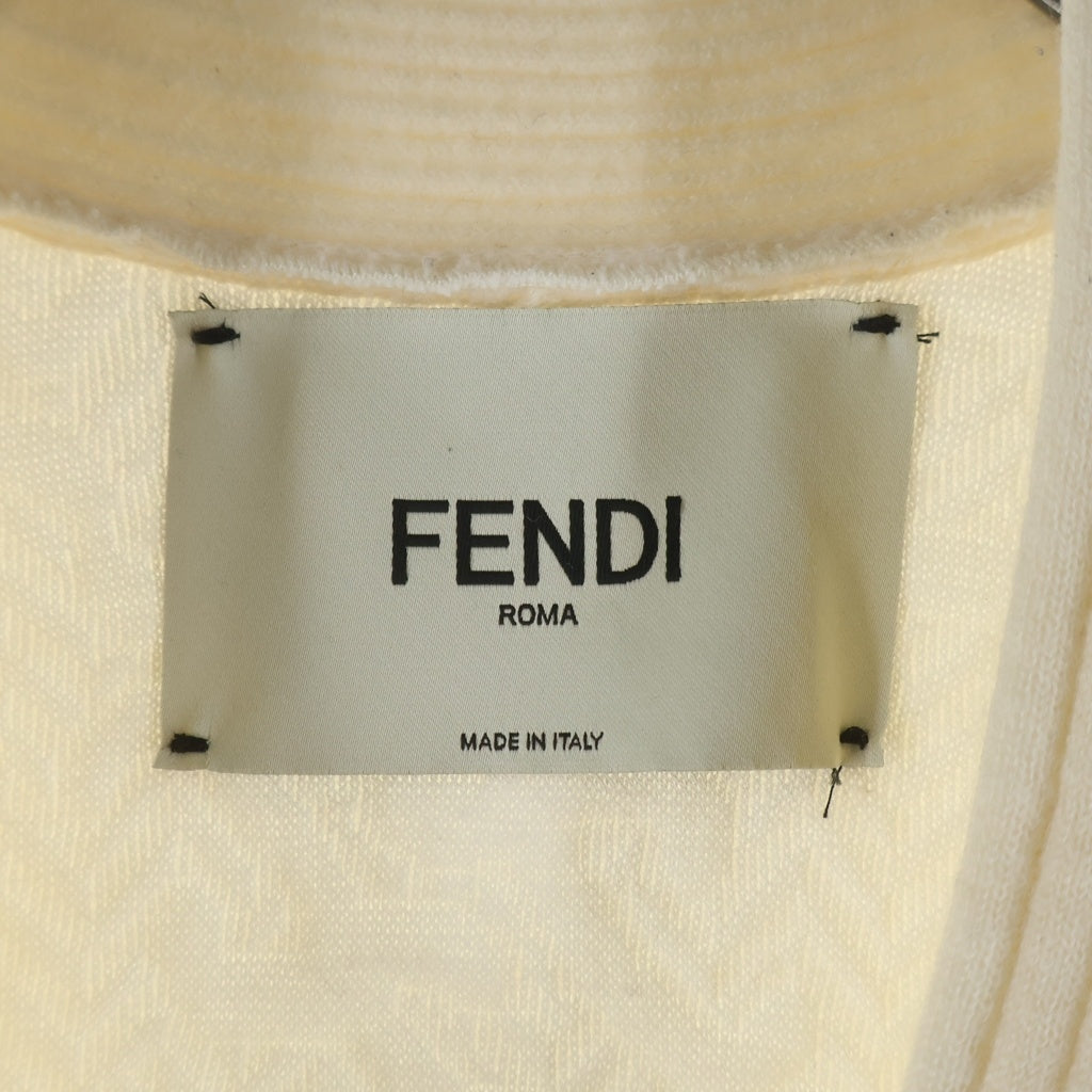 FENDI(フェンディ) 21AW FFカリグラフィロゴ ウールレーヨン ニットカーディガン アイボリー レディース FZC888 AHE9