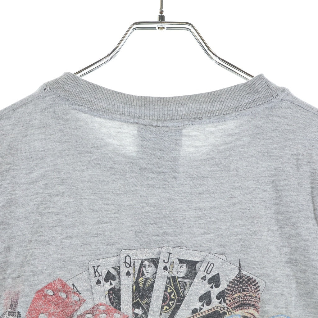 HARLEY DAVIDSON(ハーレーダビッドソン) 90S VINTAGE BLUE FLAME ブルーフレイム 両面プリント クルーネック長袖Tシャツカットソー グレー