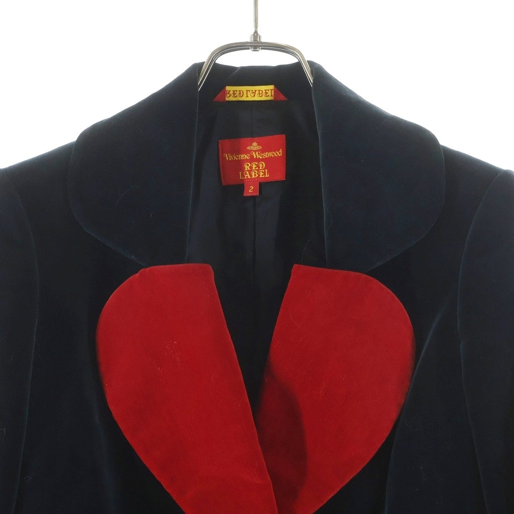 Vivienne Westwood Red Label(ヴィヴィアンウエストウッドレッドレーベル) 14AW ベロア ラブジャケット レディース ブラック/レッド 357-01-43022