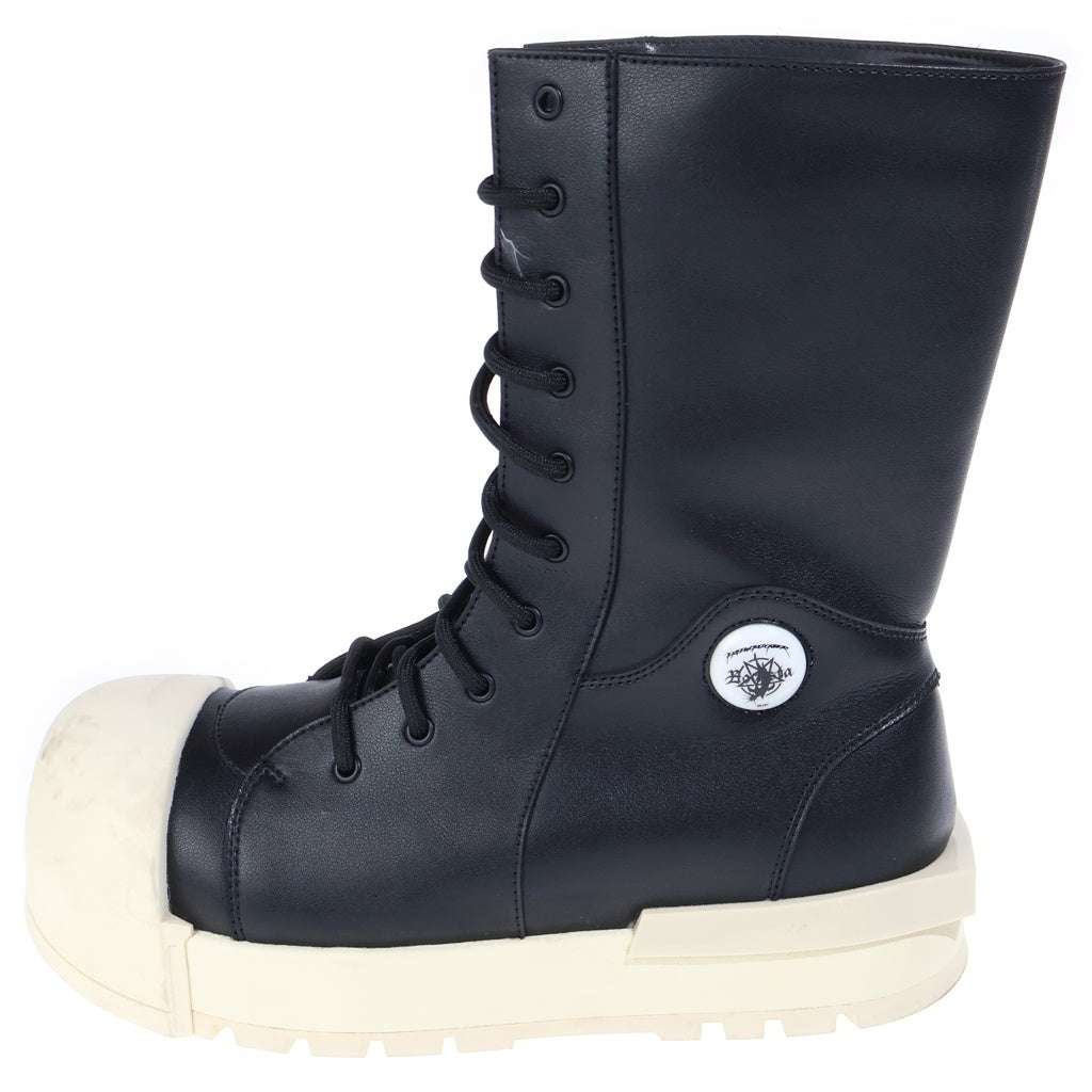 Free World Order FVVO(フリーワールドオーダー) ×ROCKSTA Ironclad Beetle PU Low Boots ロックスタ レースアップブーツ ブラック/ホワイト US9/27cm FWF0403336