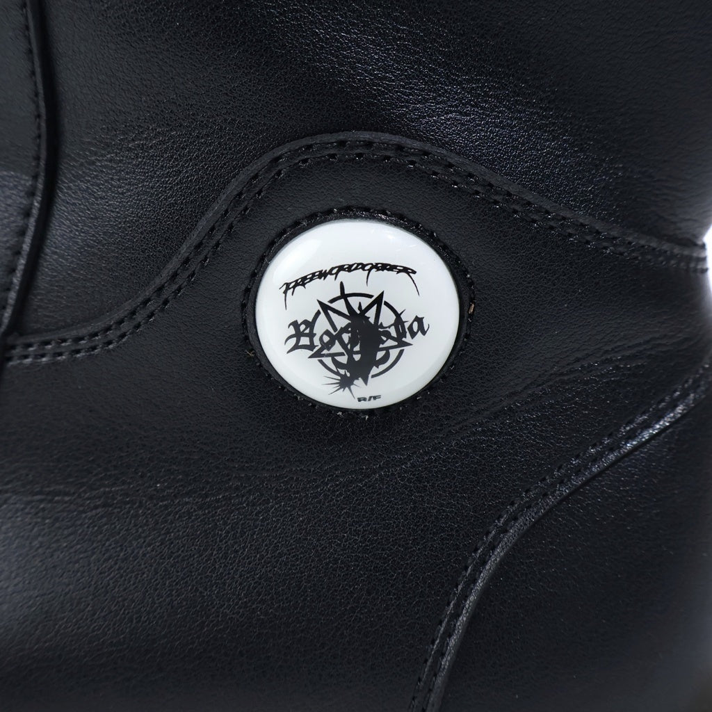 Free World Order FVVO(フリーワールドオーダー) ×ROCKSTA Ironclad Beetle PU Low Boots ロックスタ レースアップブーツ ブラック/ホワイト US9/27cm FWF0403336